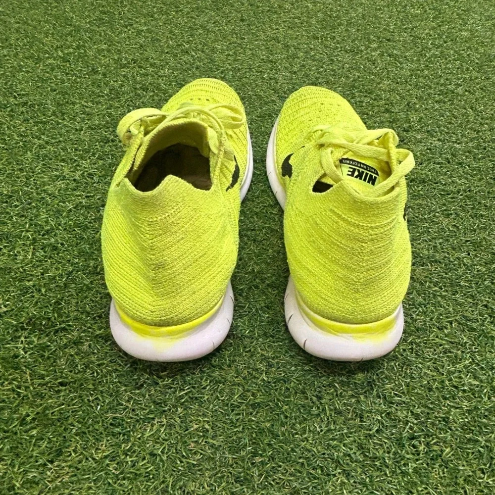 Nike Free RN Flyknit Volt Yellow Black Running Shoes 842546-700 Womens 7